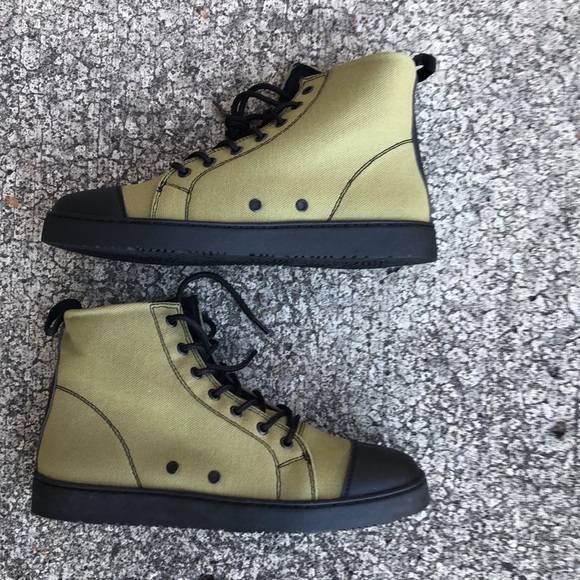 Woobies Snake Eater Mod 2 Green High Top Shoes Leather Toe Box Size 7.5 Mens - Picture 3 of 6